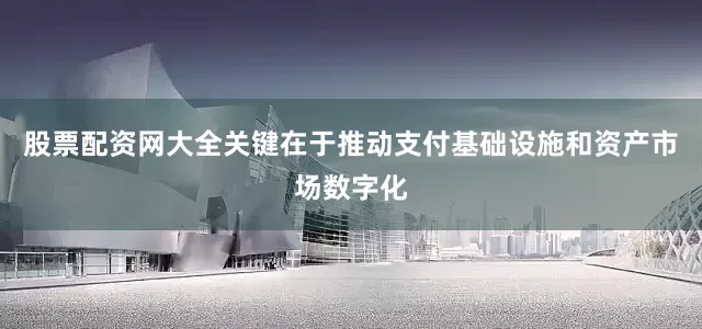股票配资网大全关键在于推动支付基础设施和资产市场数字化